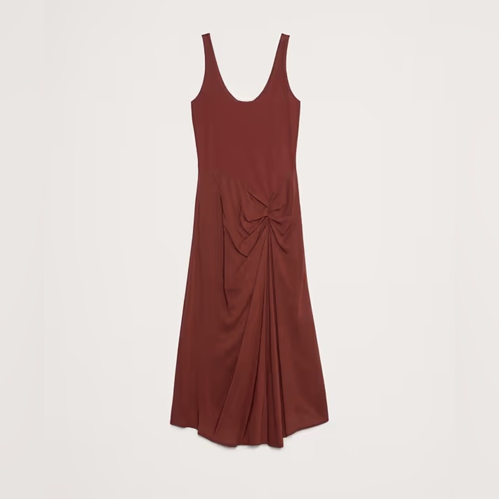 NWT! Banana Republic Deep Brick Red Knit Midi Dress- Size Small 🎧 - Picture 4 of 6